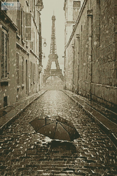 Umbrella in Paris (Sepia)
